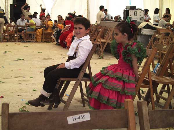 Two small Spaniards dressed for a fiesta