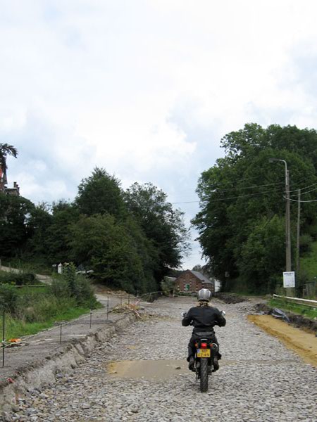 Tricker on unpaved road